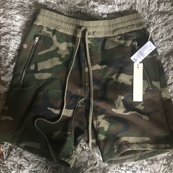 fear of god camo shorts